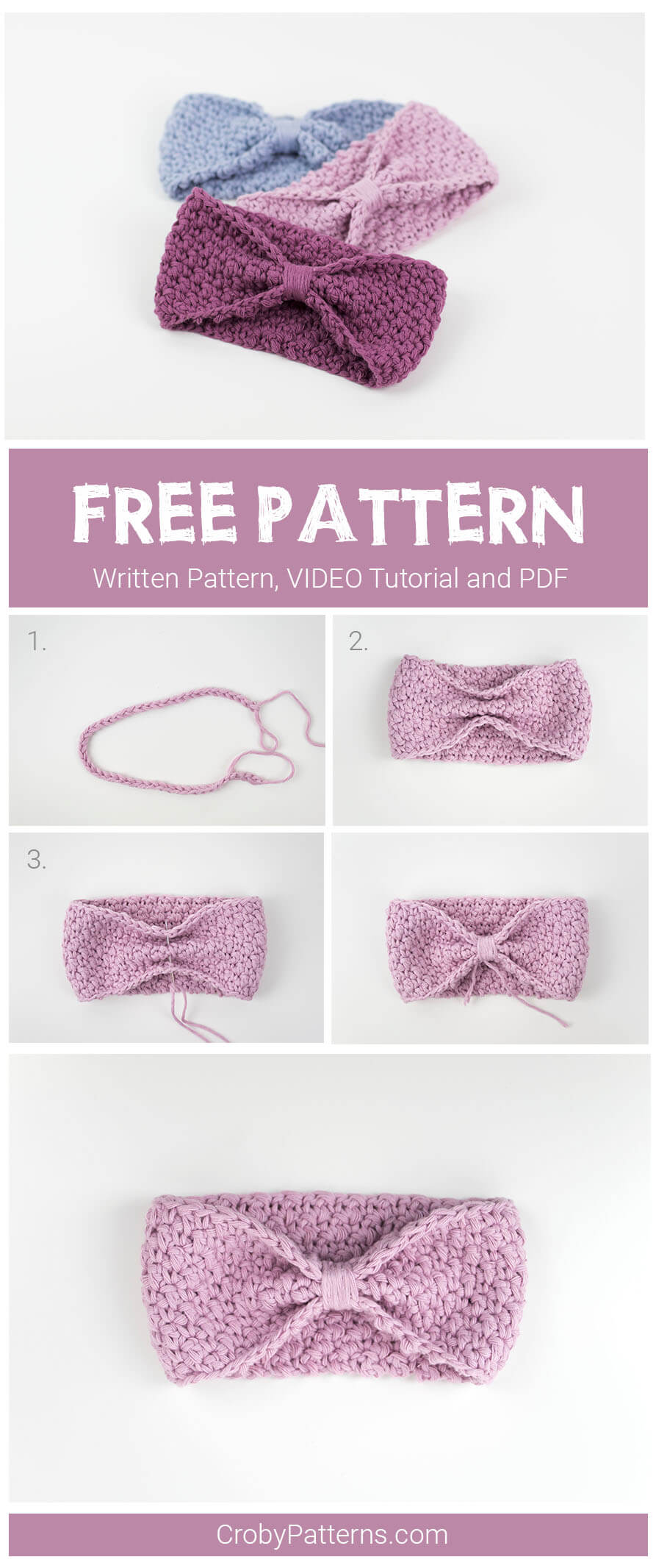 Free Pattern Super Easy Crochet Headband Croby Patterns