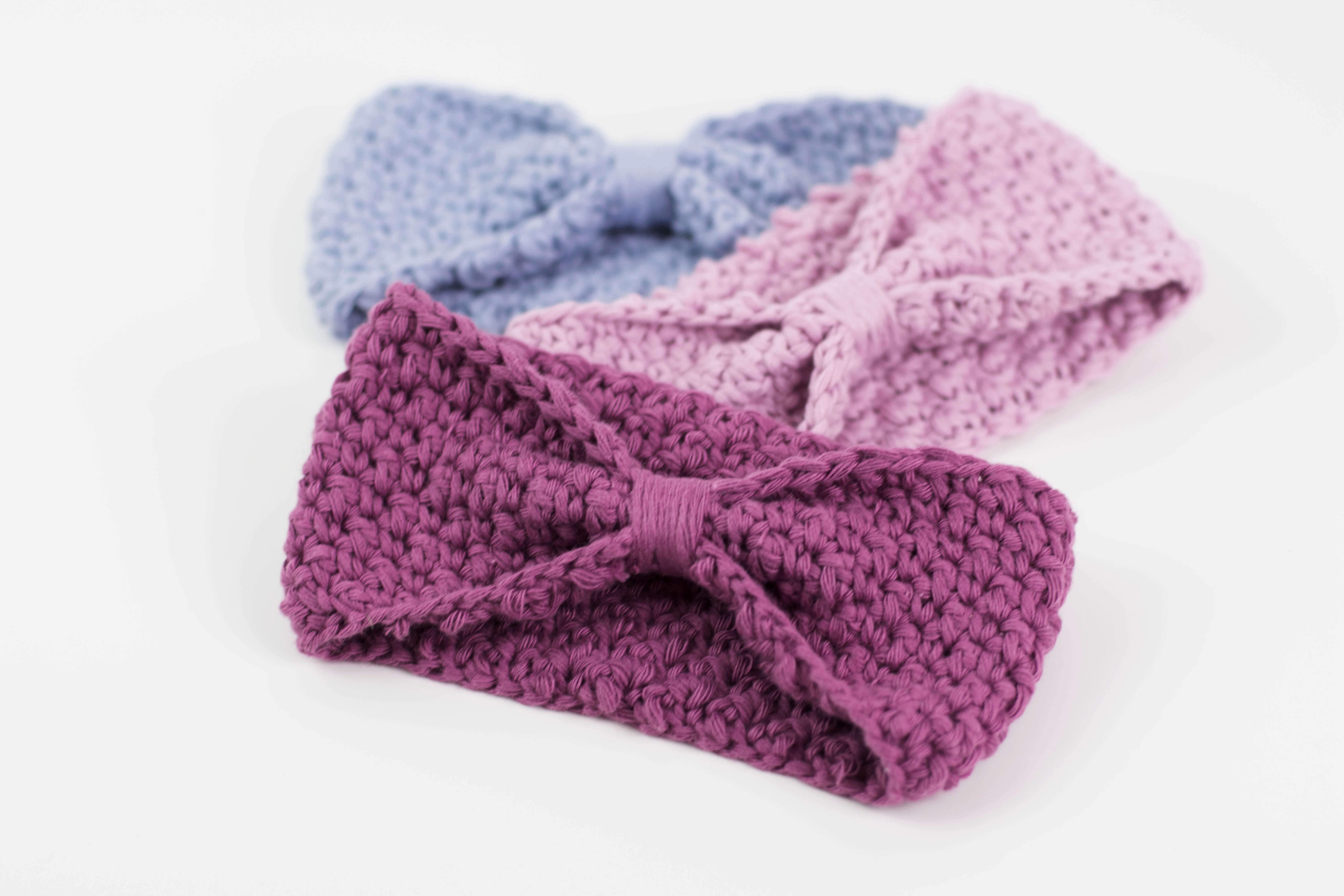 Double Layer Purple & Blue S/M Crochet Headband