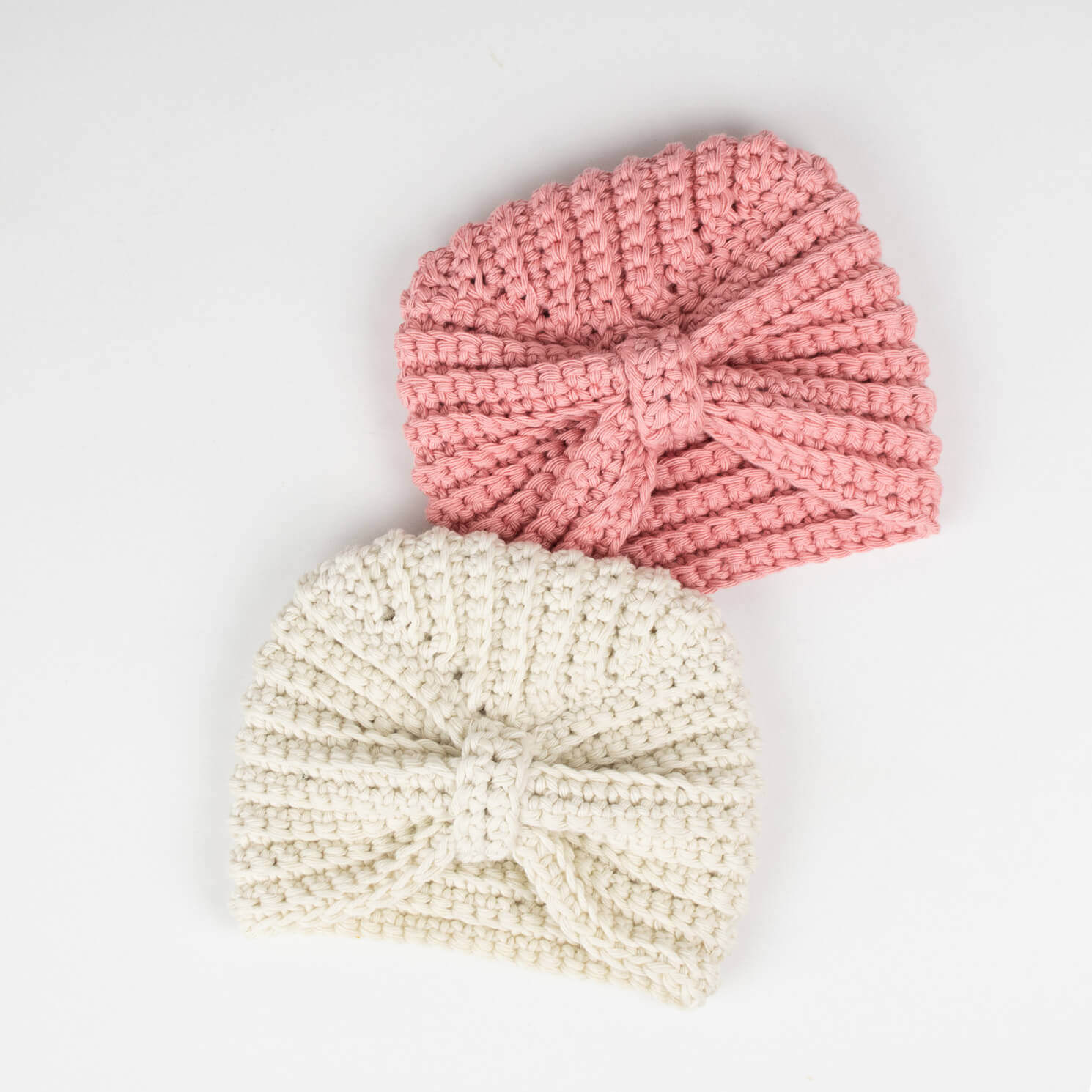 Pink Crochet Baby Beanie Turbin