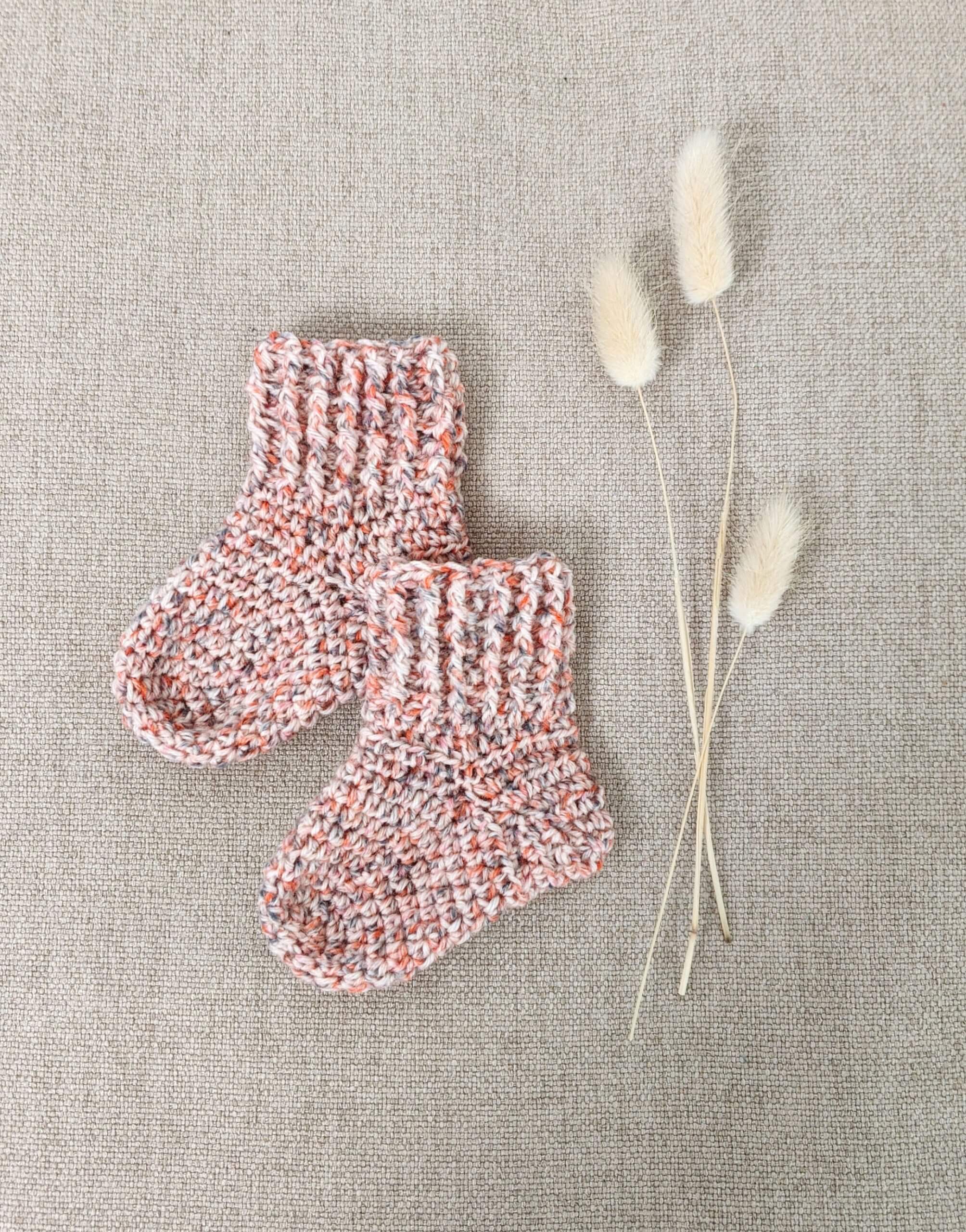 How to Crochet Baby Socks 0-3 months 👶🧦